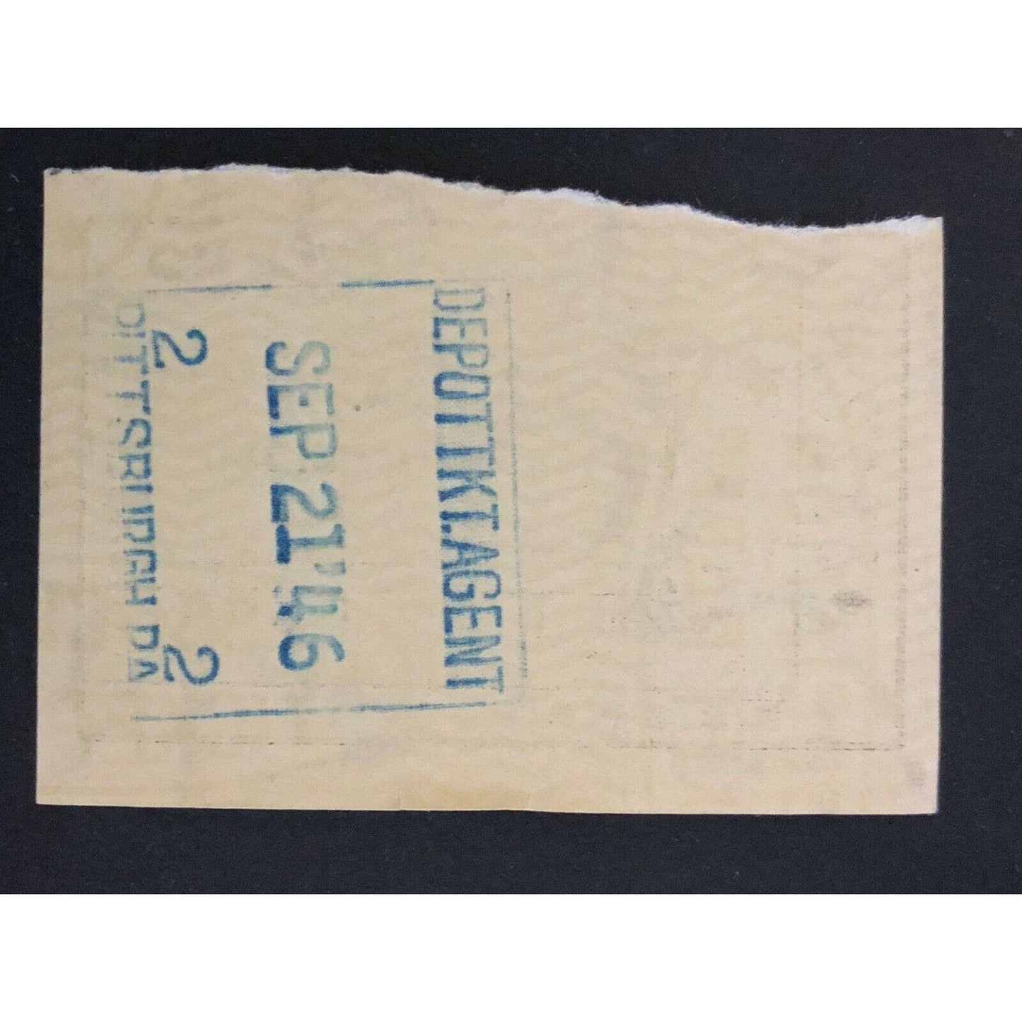 Baltimore & Ohio R.R. Co. Check / Ticket Pittsburgh to Columbus 2247 1946