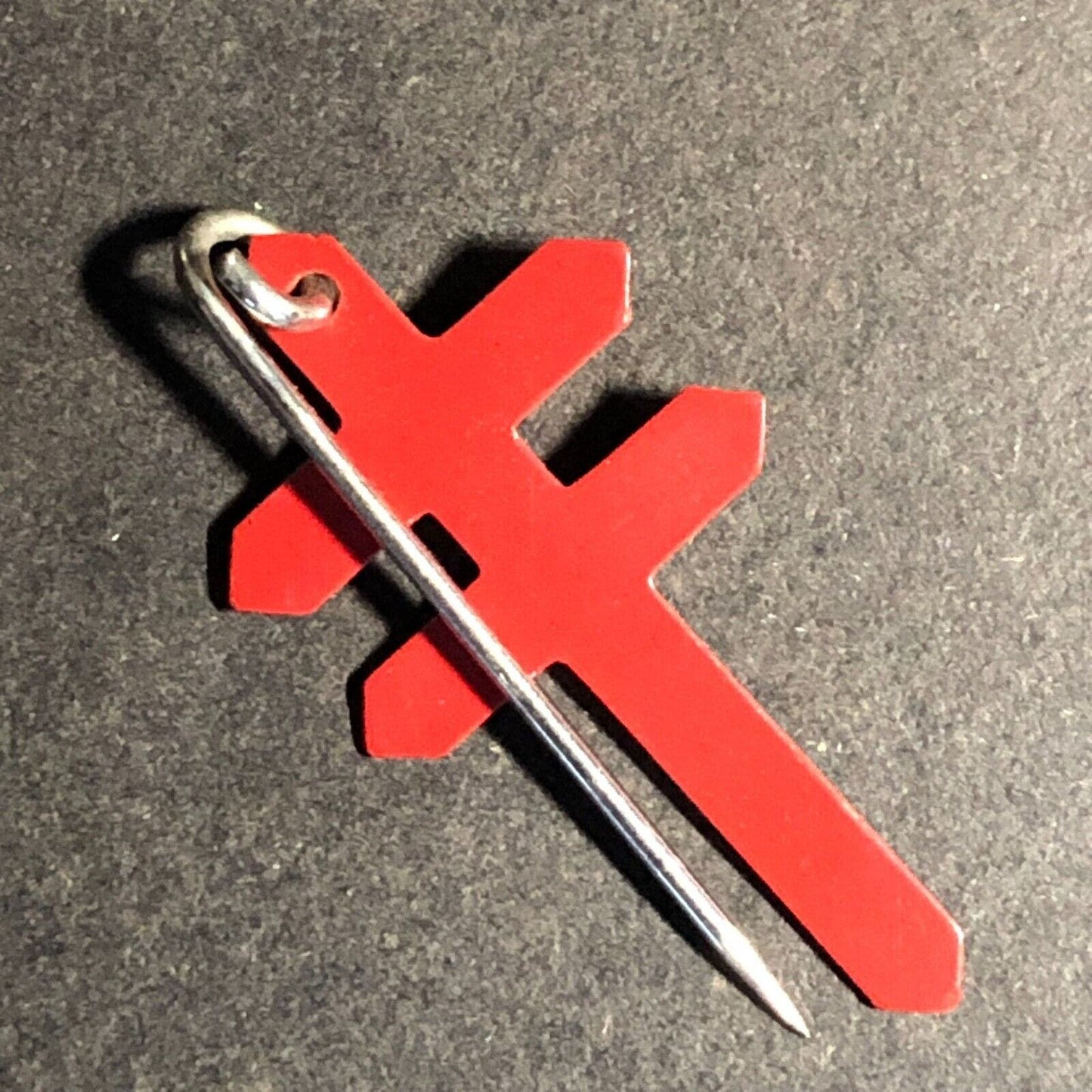 National Tuberculosis Association Thin Plastic Double Cross Logo Lapel Pin