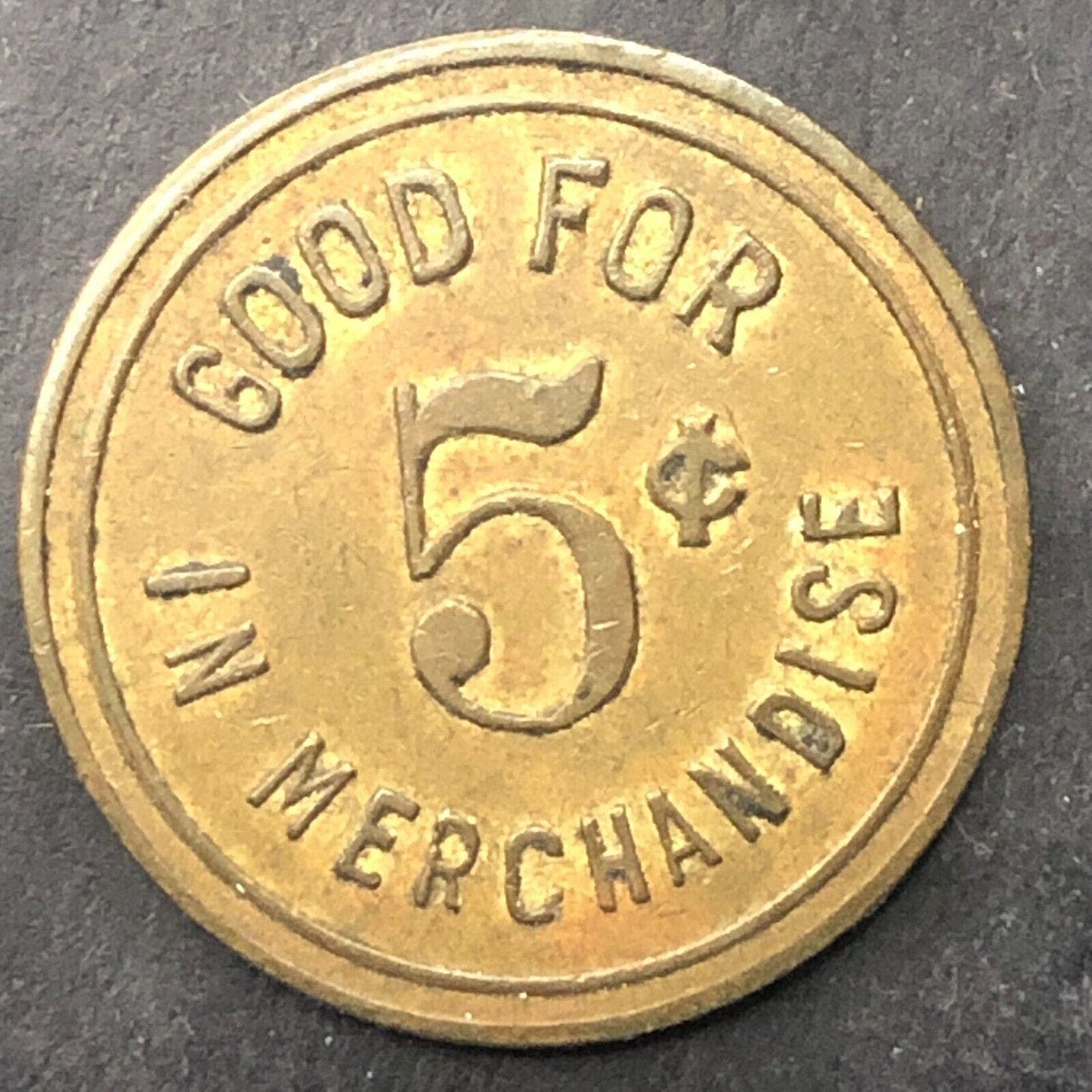 Aberdeen, SD McDiarmid-Slater Groceteria Trade Token Brass 21.5mm Scarce