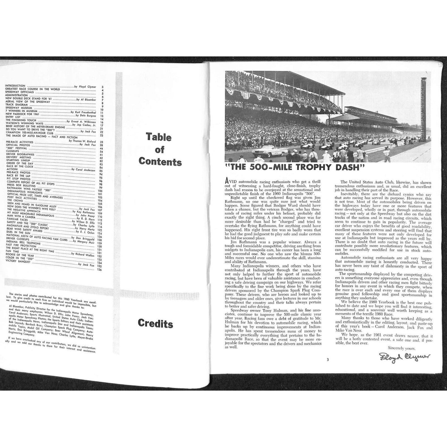 1960 Indy 500 Floyd Clymer's Indianapolis Yearbook IMS 136pp - VGC