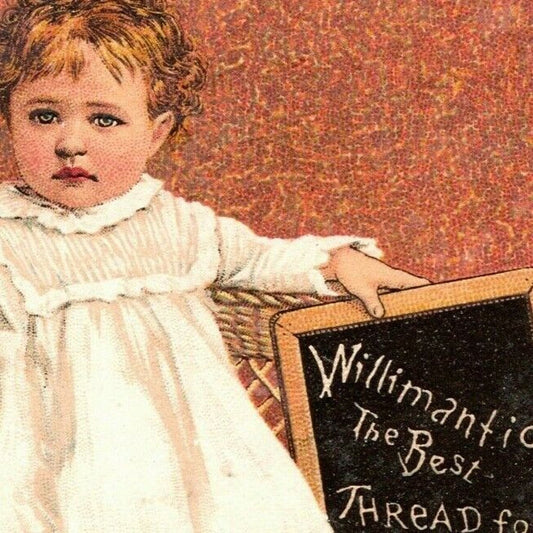 Willimantic Thread S. B. Johnson Woodville, VA Chalkboard Victorian Trade Card