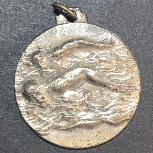 N.H.L.C 1964 Swimming Swimmer's Pendant (Yale / New Haven Lawn Club ?) 32mm 16g