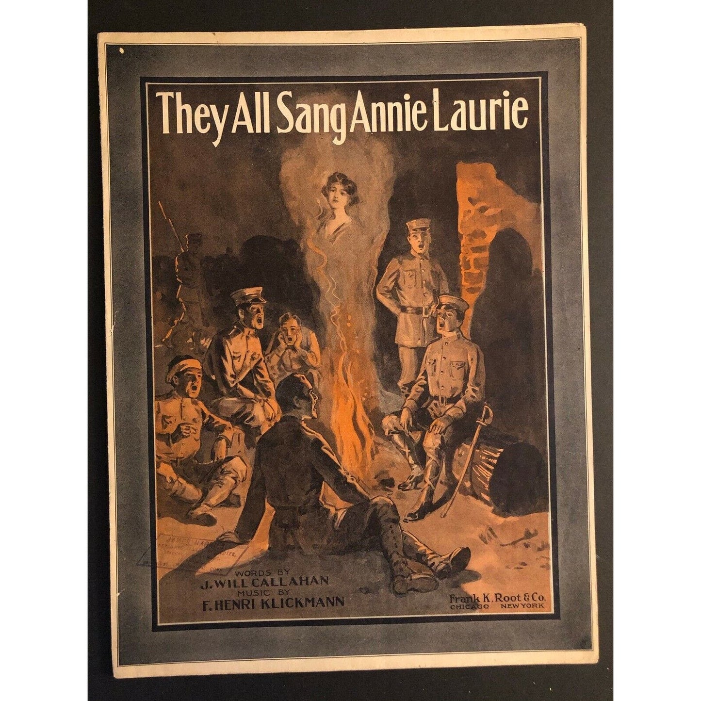 Vintage WWI Sheet Music "They All Sang Annie Laurie"