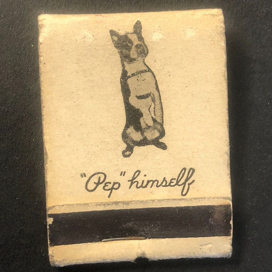 Hotel Vendome Evansville, IN Pep III Boston Terrier Dog Matchbook c1940's-50's
