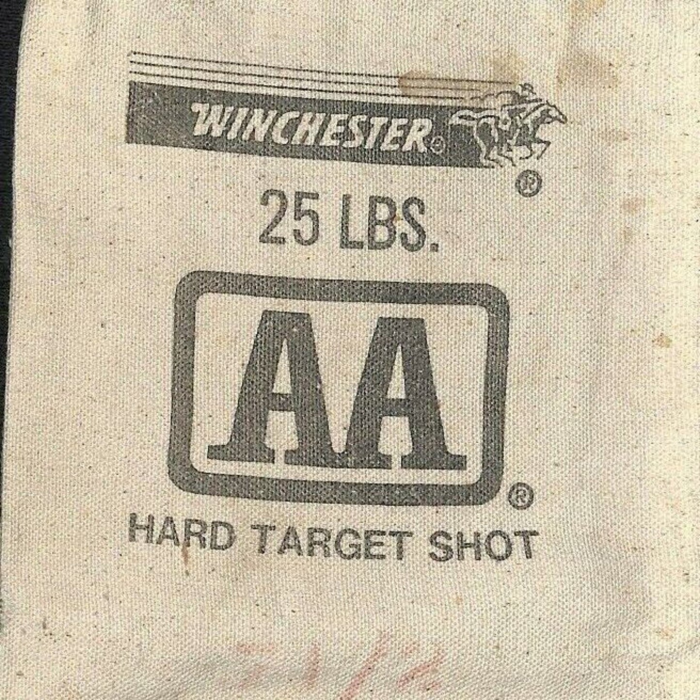 Vintage Sturdy Canvas 25lb Winchester Olin Hard Target Lead Shot Empty Bag AA