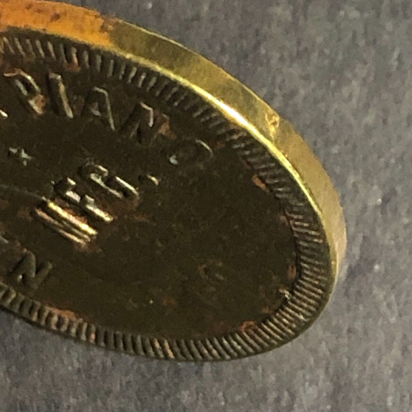National Piano Mfg. Co. "Good For One Piece Of Music" Brass Token 21mm