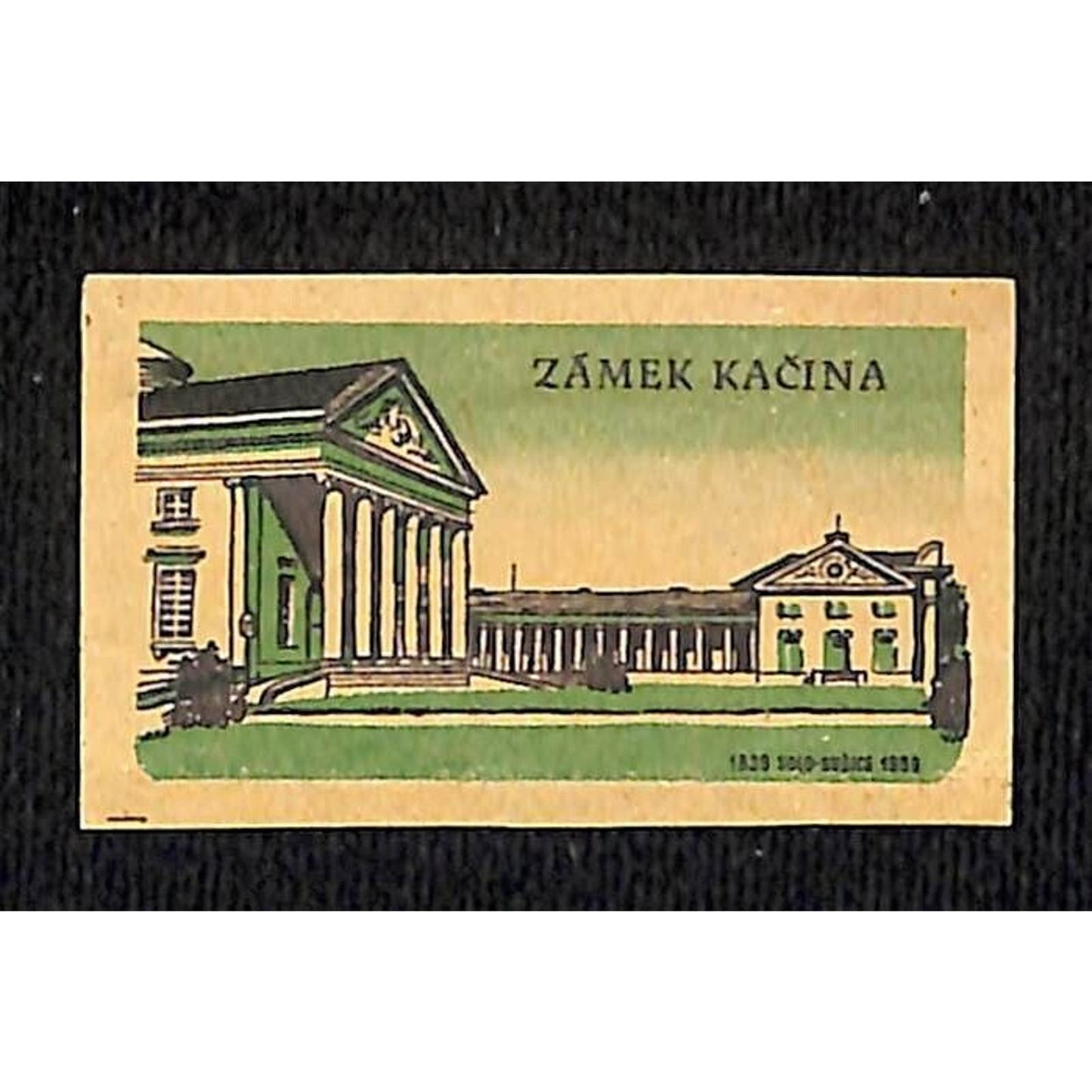 Vintage Matchbox Label Kačina Castle / Chateau c1960's