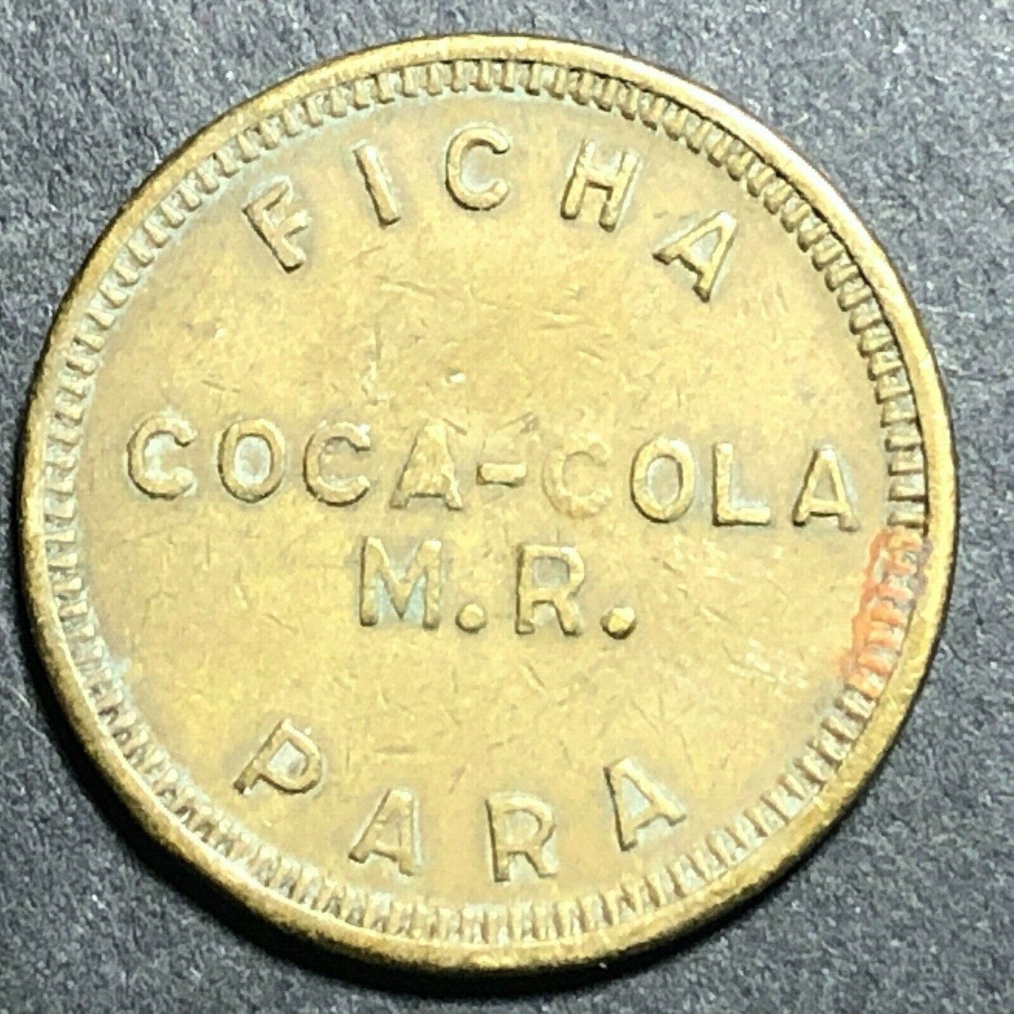 21mm Coca Cola M.R. Ficha Para Unicamente Vendadores Automaticas Brass Token