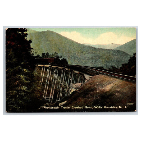 Frankenstein Trestle, Crawford Notch, White Mountains, NH Postcard Railroad NP