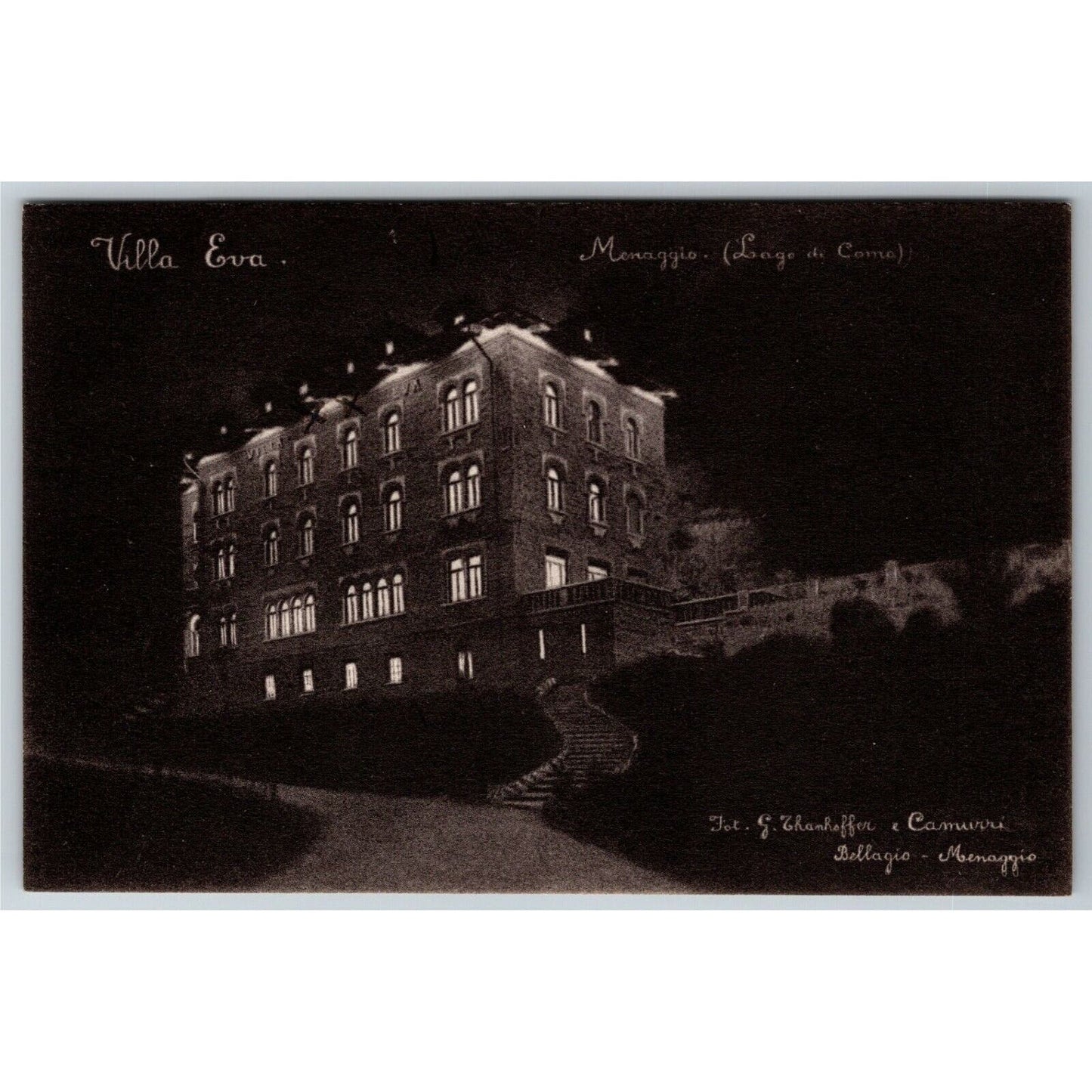 Vintage European Postcard The Lake Como Villa, Menaggio