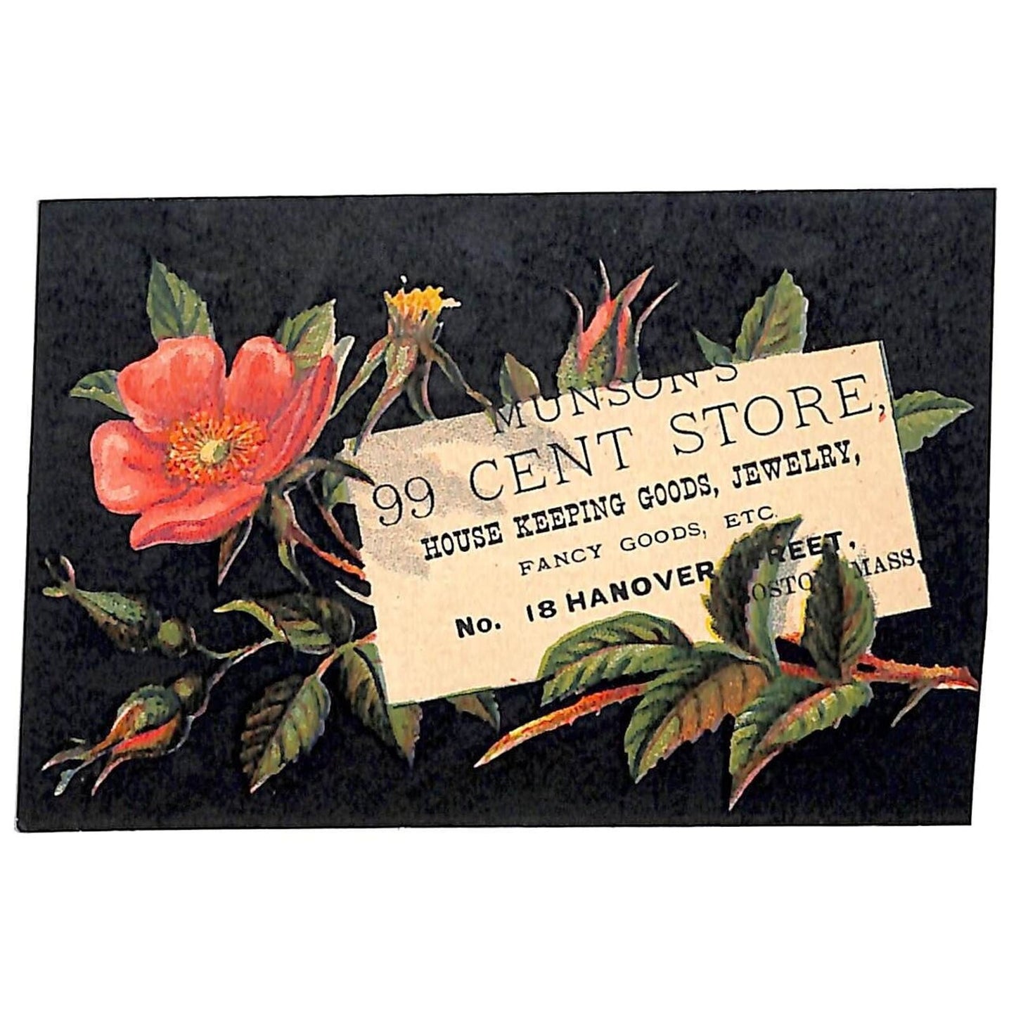 Boston, MASS Victorian Trade Card Munson's 99c Cent Store - East Lake Rocker