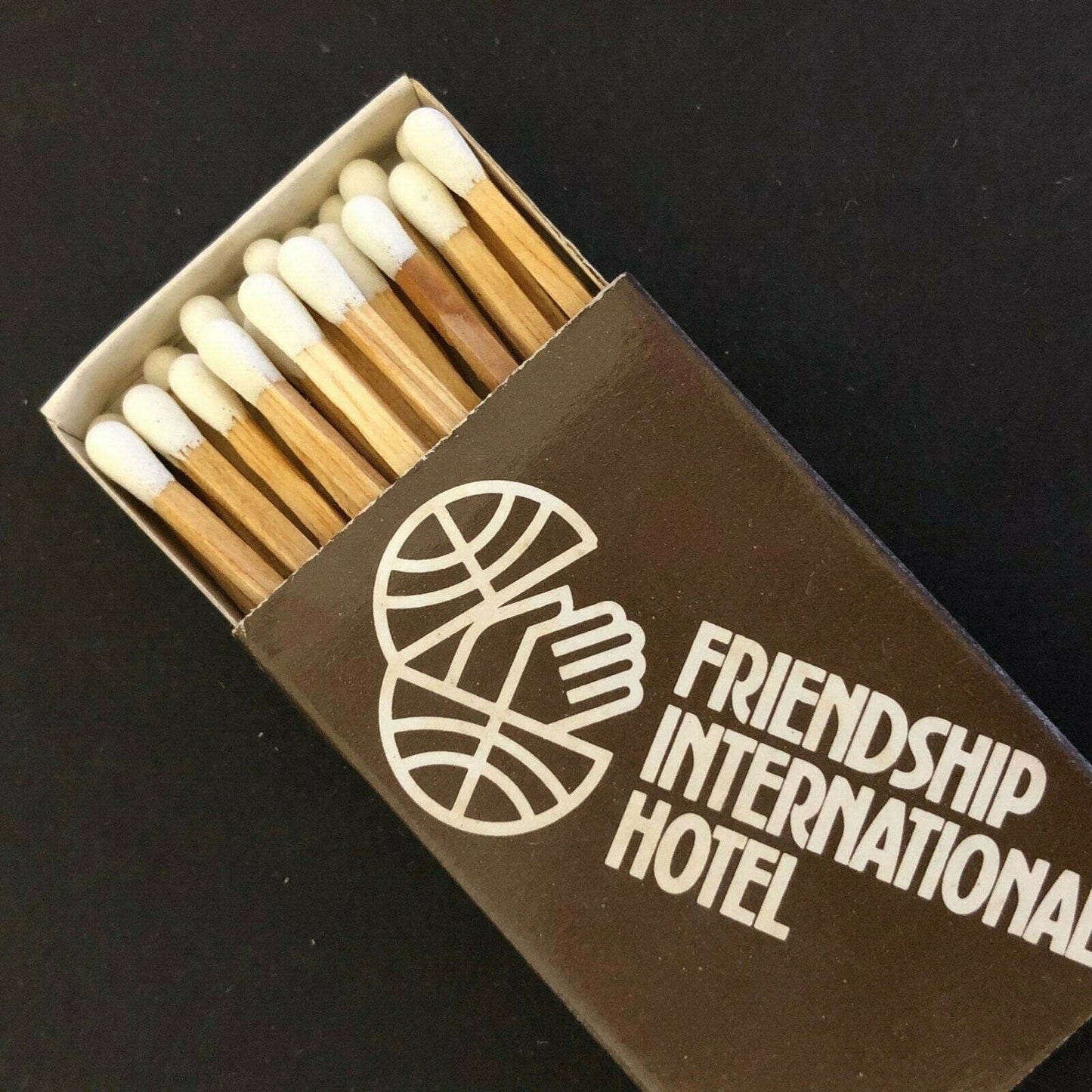 c1970's Wooden Matchbox Matchbook "Friendship International Hotel" Baltimore, MD