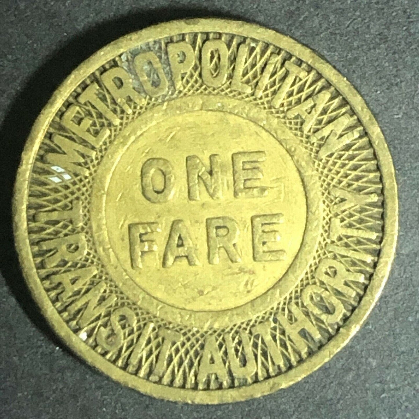 c1951 20mm Metropolitan Transit Authority One Fare Brass - Transit Token Boston