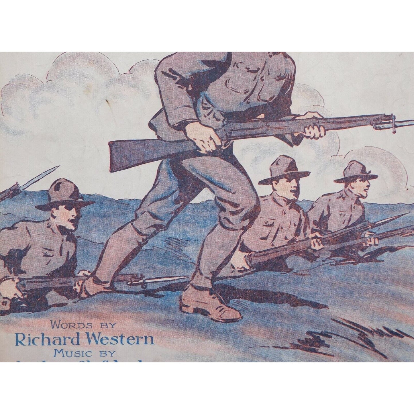 WWI Sheet Music - "Marching Song" Advancing Troops