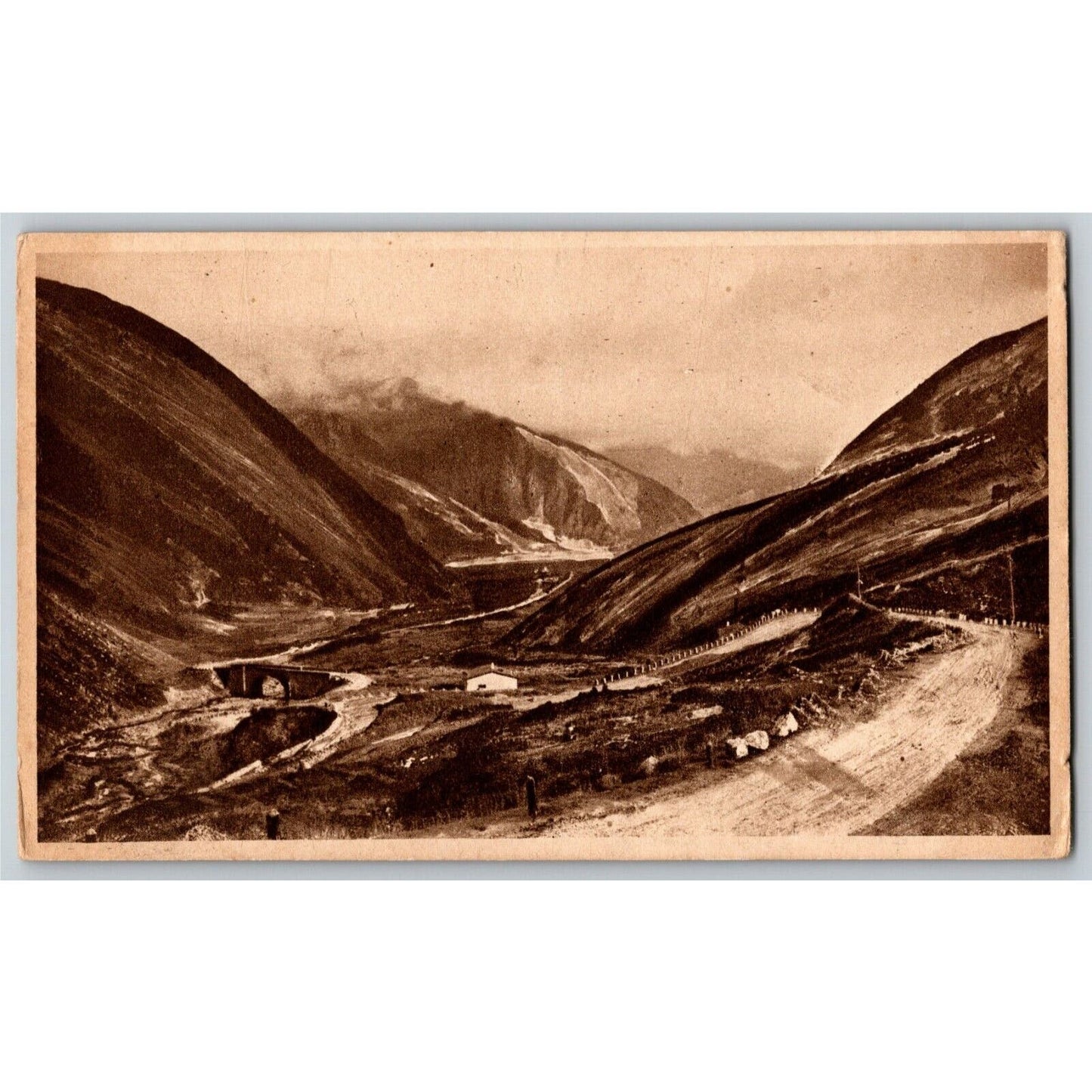 c1914-18 Russian Military Postcard - Cargo Road Coby Rise to Main Pass