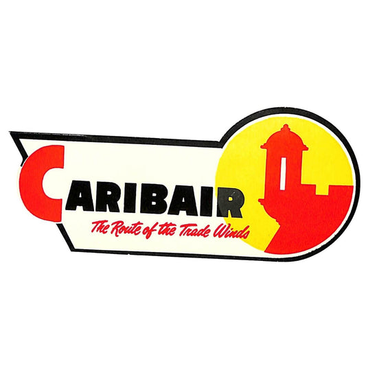 Caribair (1939-73 Puerto Rico) "The Route of the Trade Winds" Luggage Label
