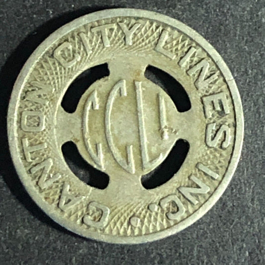 Canton City Lines Inc. (Ohio) WM G/F One Fare Transit Token 14.45mm