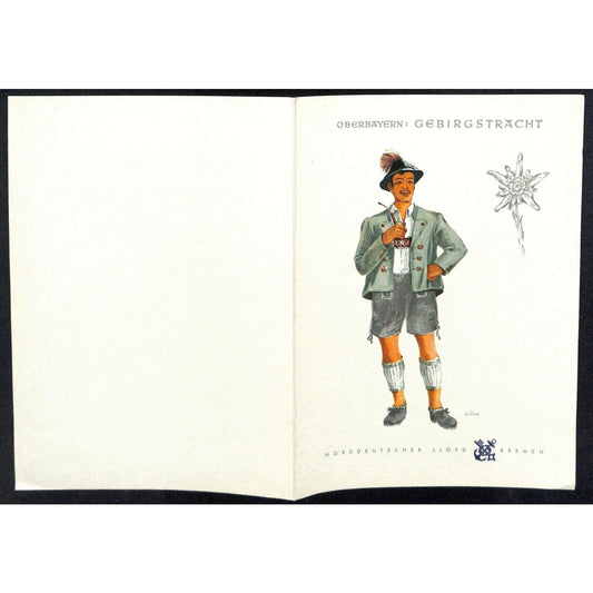 1962 North German Lloyd Bremen Cruise Line Dinner Menu Jan 23