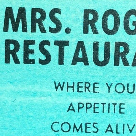1960's-70's Full Matchbook - "Rogers Restaurant" "Rogers Oil" Claxton, GA