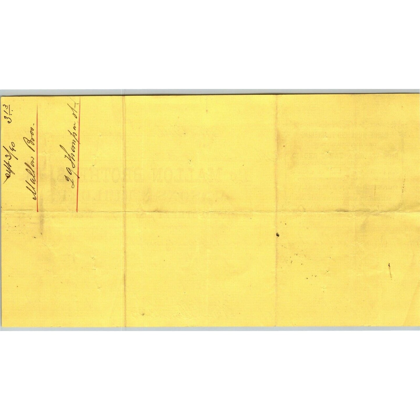1890 Mallon Brothers Masons Letterhead Billhead Grand St & W 51st St NYC