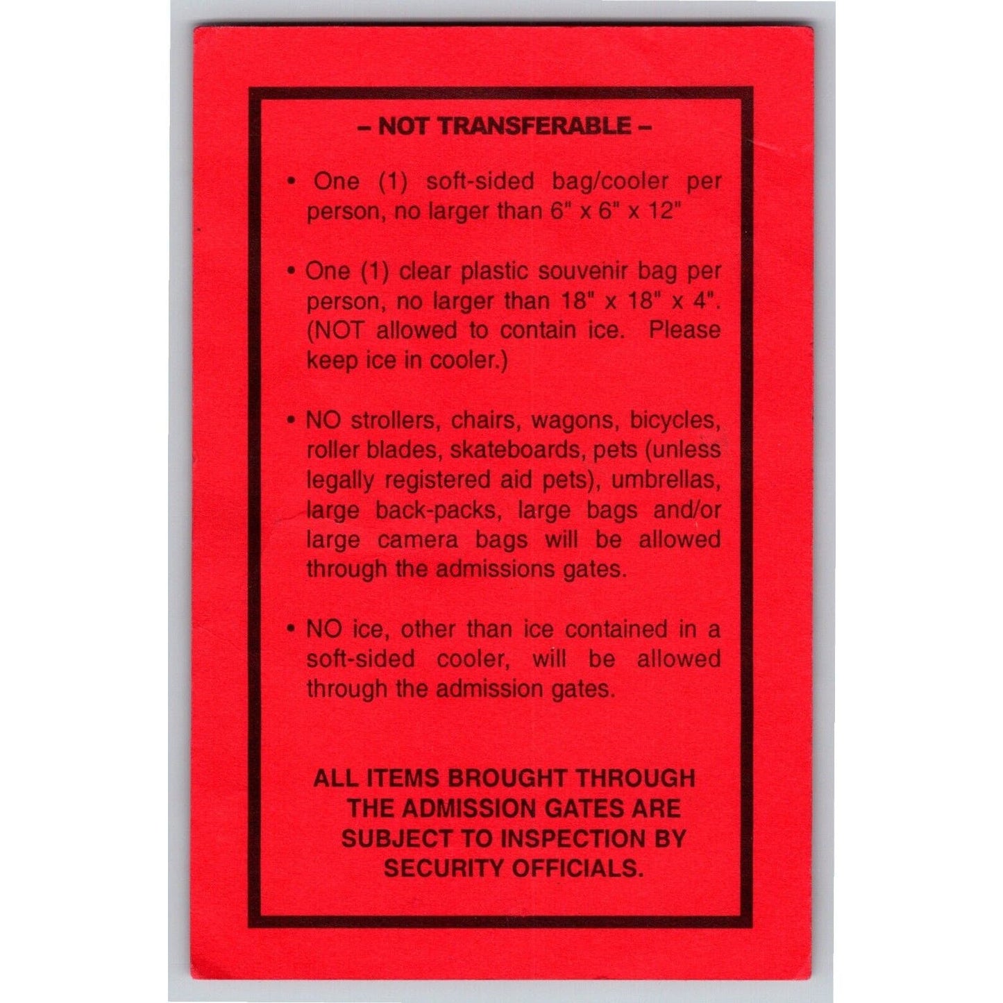 Homestead Miami Speedway Return Pass - VGC