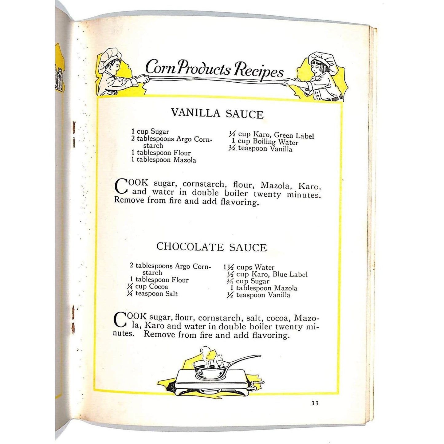 Argo Mazola Karo "Proven Recipes" Booklet 62pp c1920 VGC Anthropomorphic