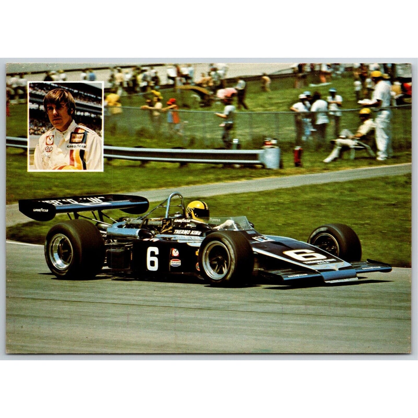 Vintage Oversized Indy 500 Postcard c1977 "Mike Hiss" 5" x 7" NOS