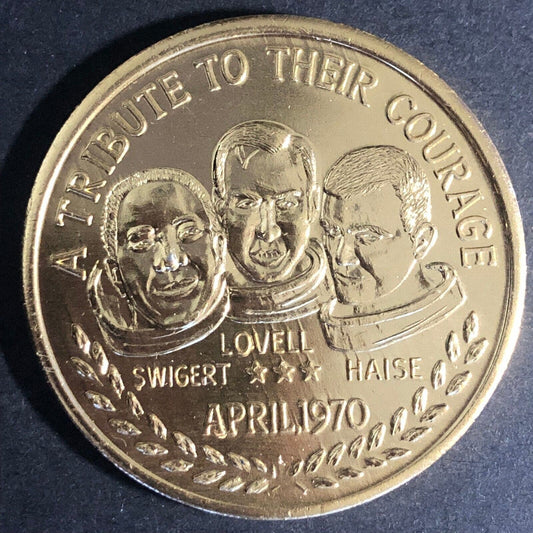 NASA Apollo XIII Swigert Lovell Haise April 1970 Alum. Medallion 39mm VGC