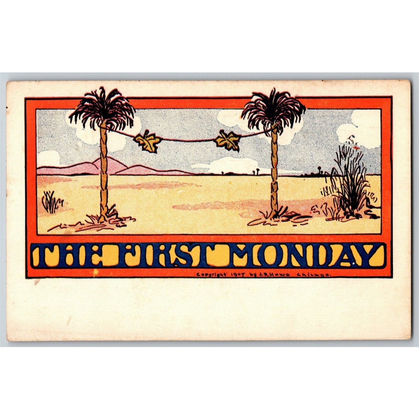 "The First Monday" c1906 Undivided Comic Adam & Eve Humor Postcard