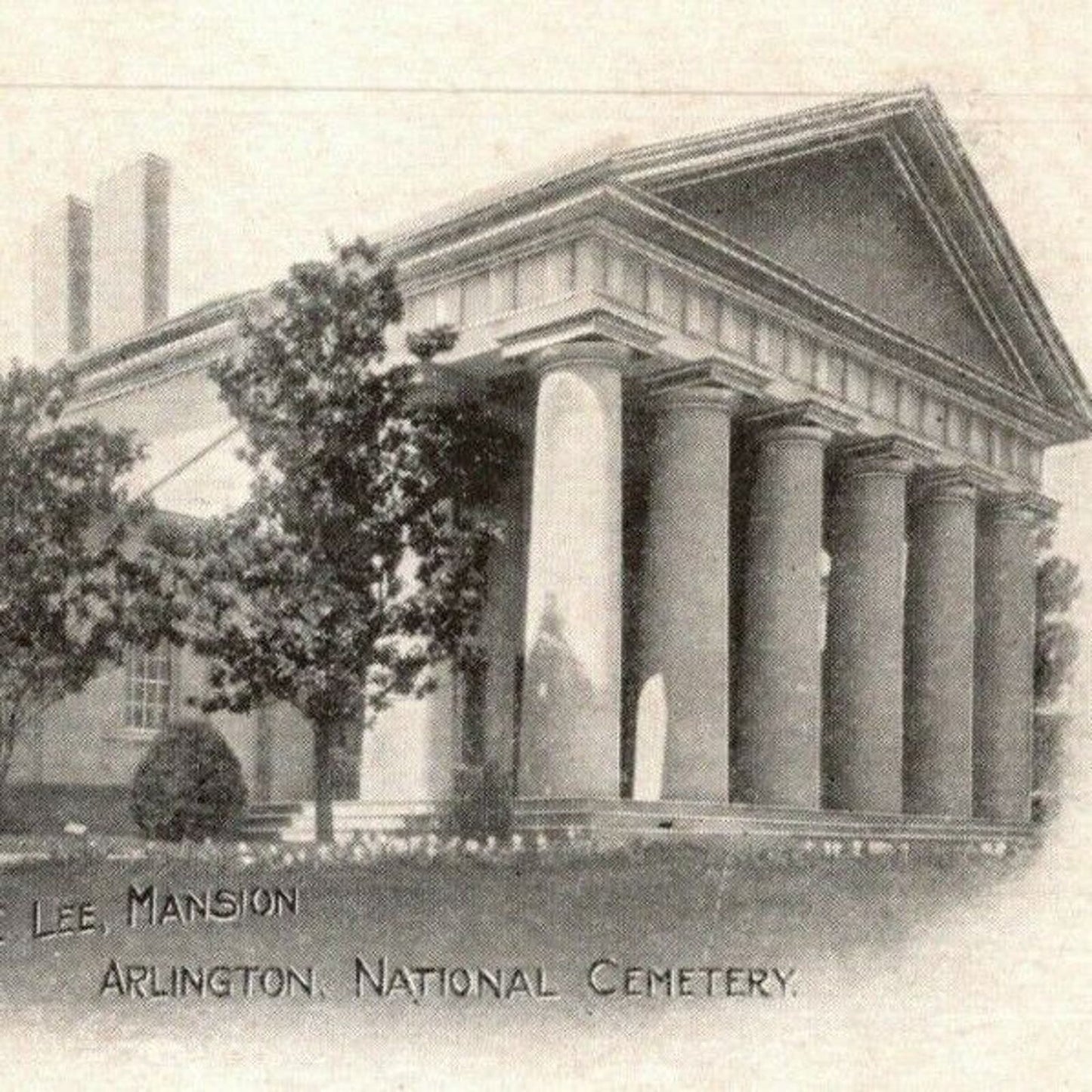 Vintage US Flag Patriotic PMC Postcard c1903 "Robt. E. Lee Mansion" Arlington