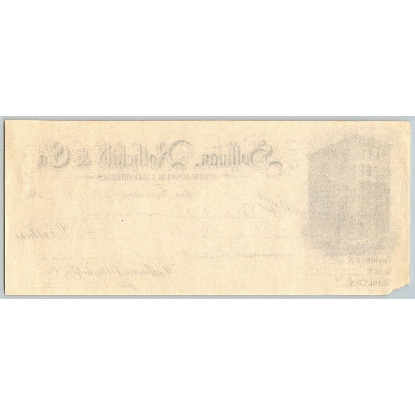 1903 Rcvd Receipt Hoffman, Rothchild Wholesale Clothiers - San Francisco