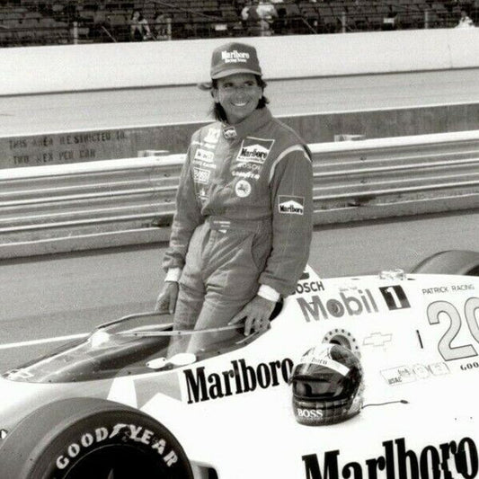 Emerson Fittipaldi Indy 500 Winner 1989 8 x 10 Glossy B&W Photograph VGC