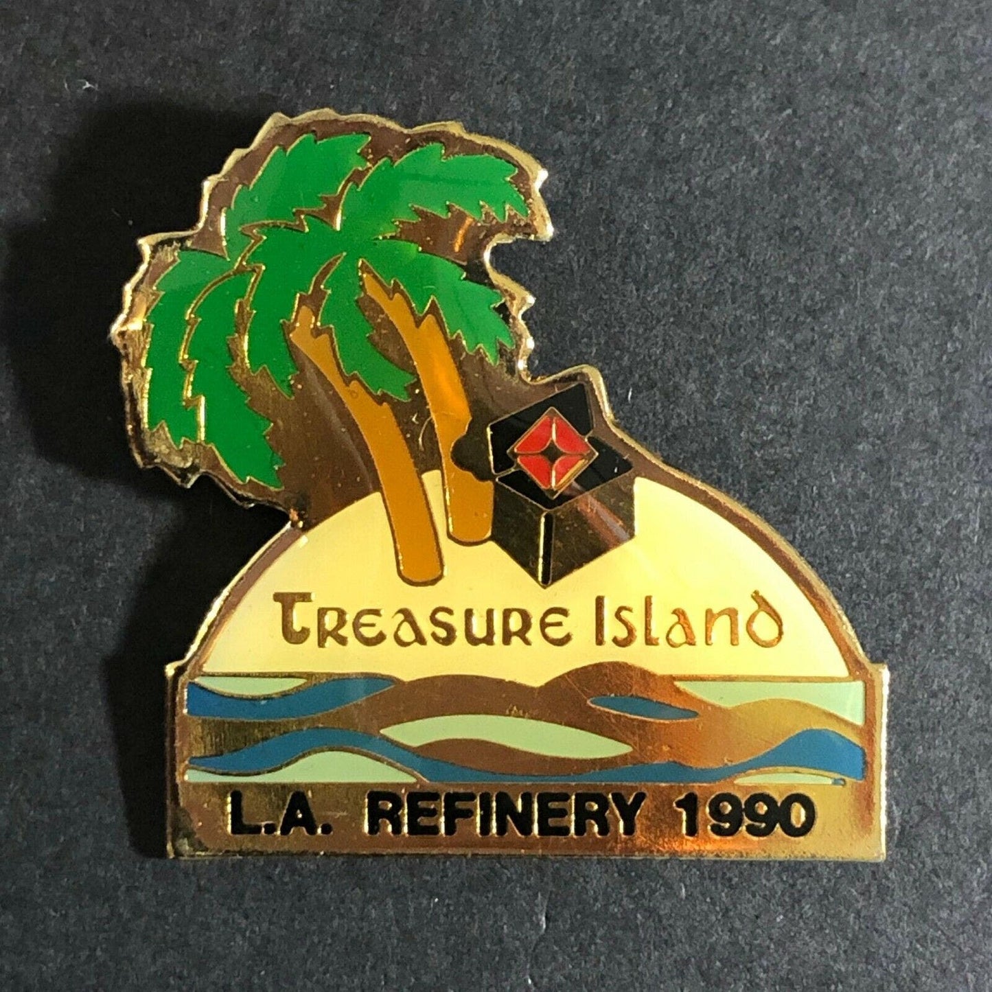 1990 ARCO Enameled lapel / Hat Pin - Treasure Island L.A. Refinery
