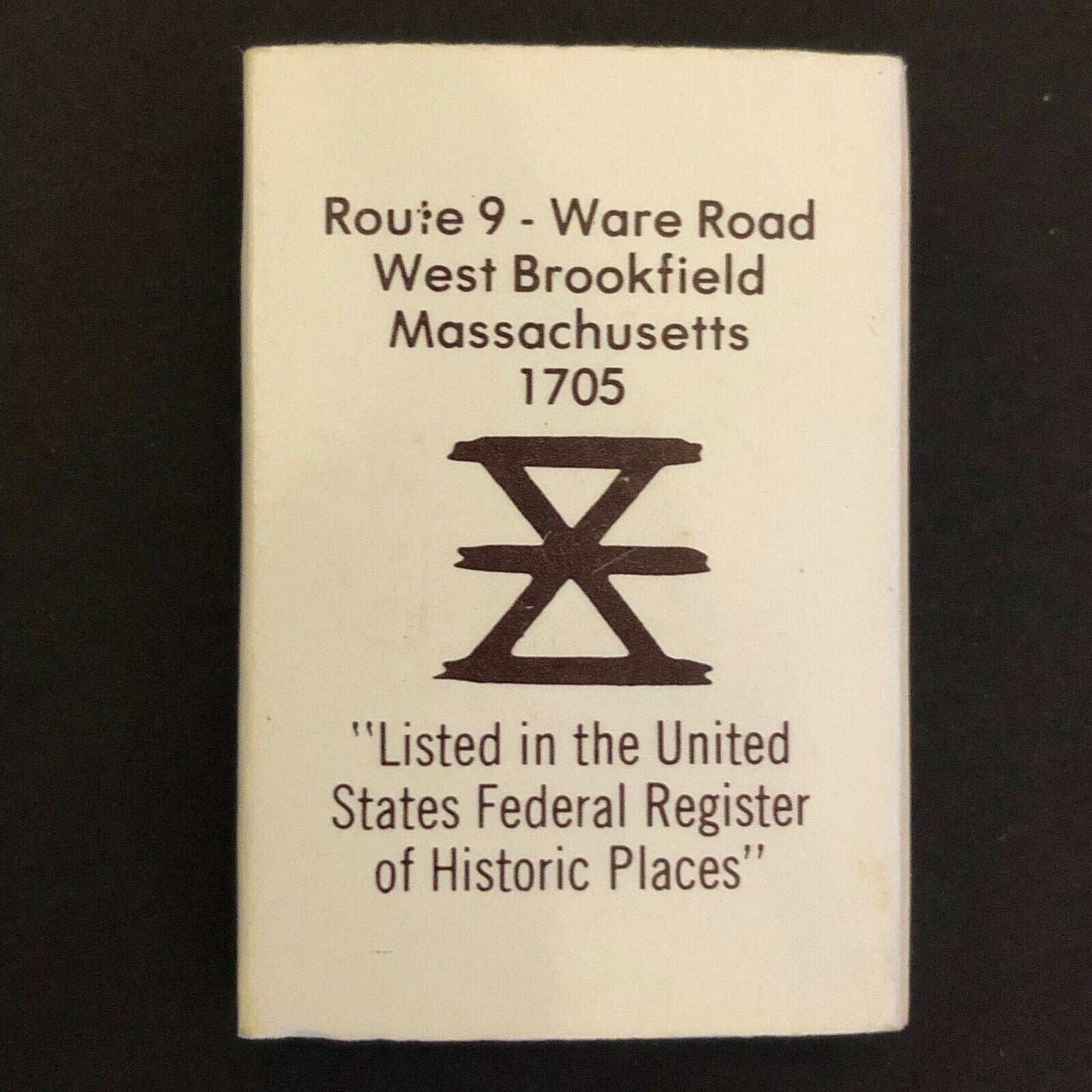 c1970's-80's Wooden Matchbox Matchbook "Salem Crofs Inn" West Brookfield, MA