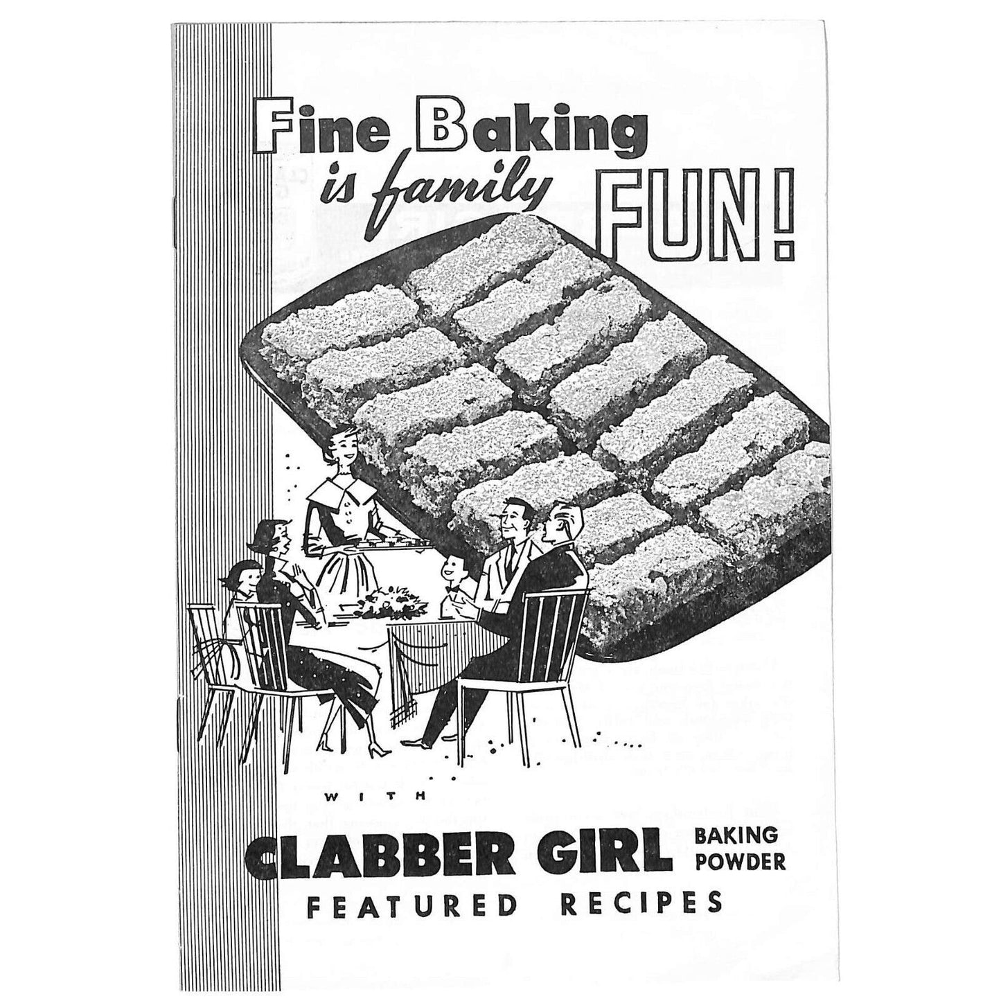 Clabber Girl Baking Power Fine Baking Recipe Booklet 15pp c1940's-50's - VGC