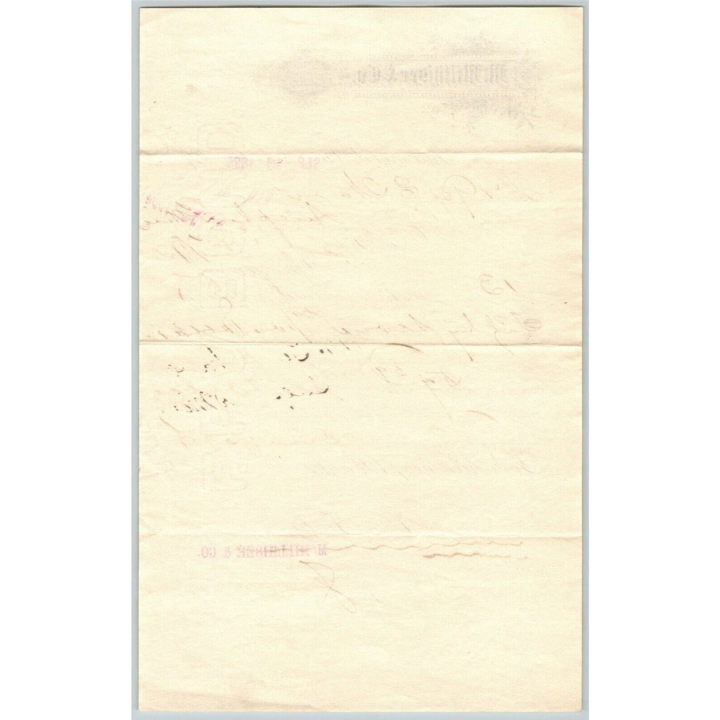 M. Millhiser & Co. -Tobacco Bags- Letterhead Richmond, VA to: Geo. E. Wear 1895