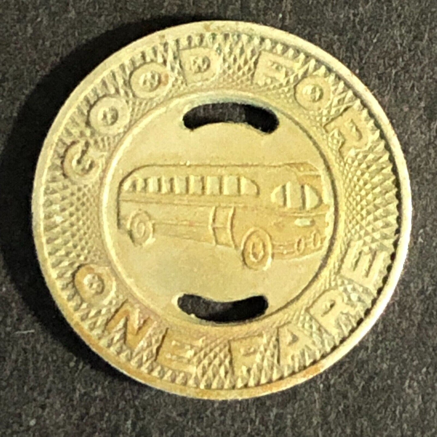 Keys Transit Inc. (Miami FL) WM G/F One Fare Bus Transit Token 16mm c1955 Scarce