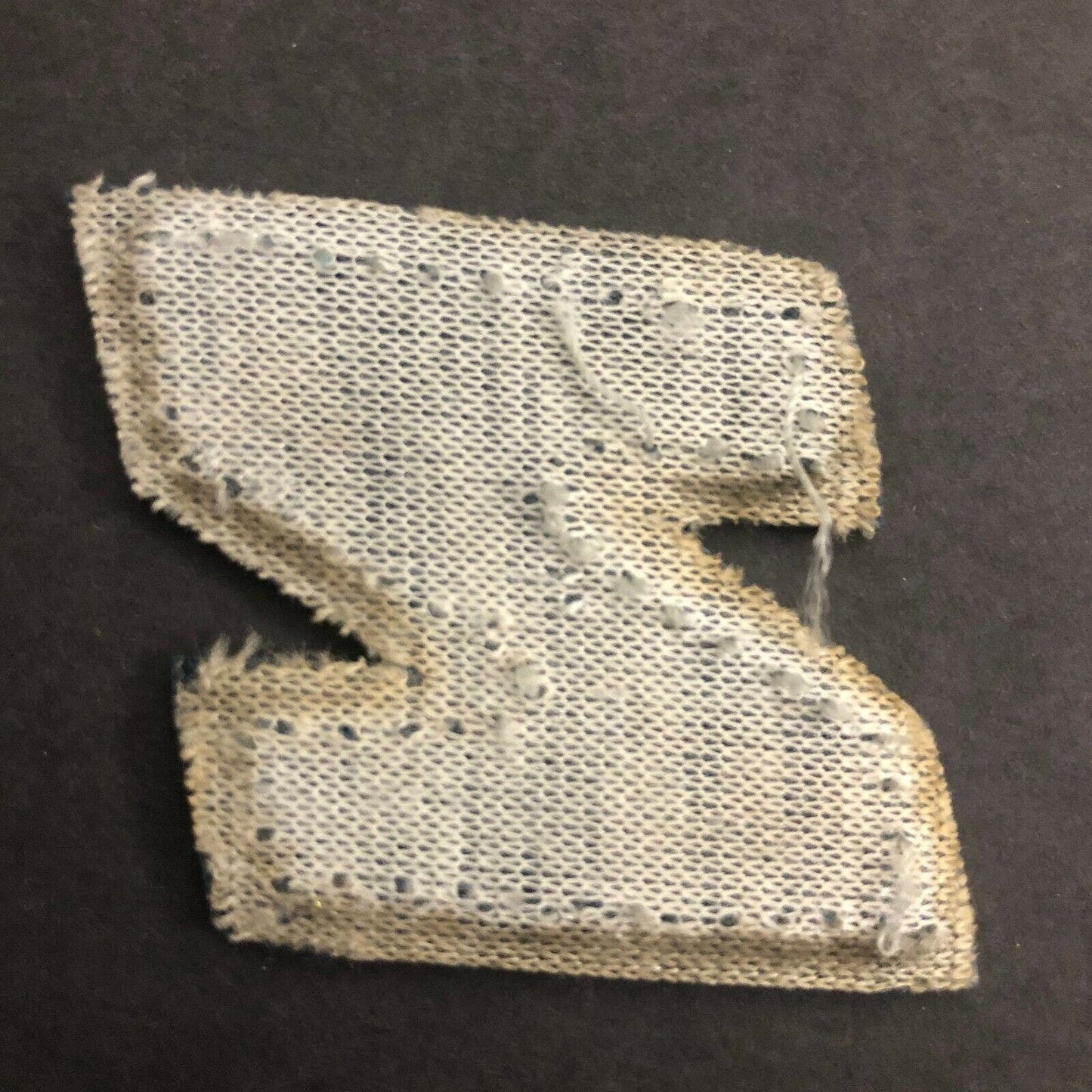 Vintage NOS Machine Stitched Embroidered Patch Silver / Gray "Z" or "N"