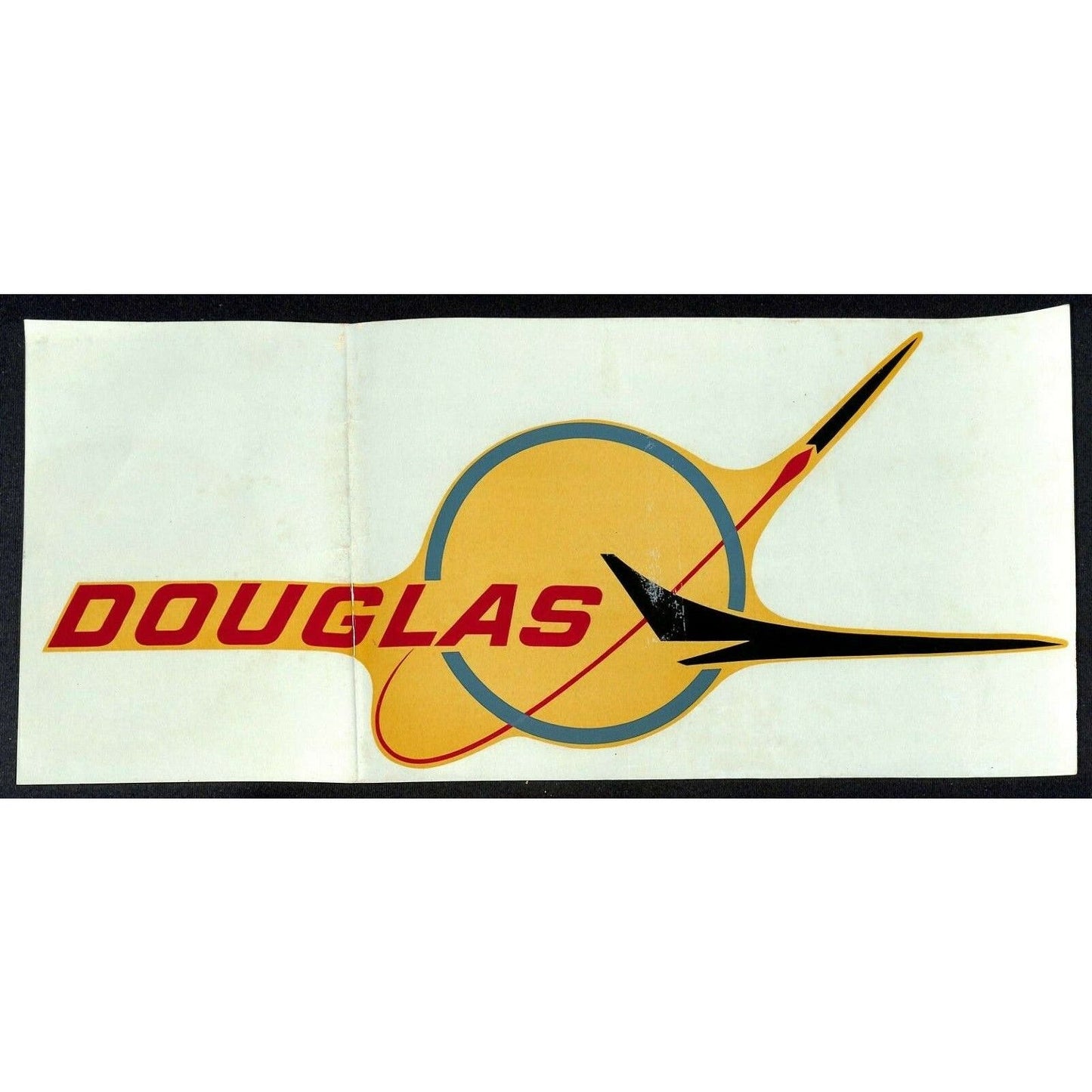 Scarce c1962-67 7" x 15" Douglas Aerospace Colortone Decal - NASA Mercury