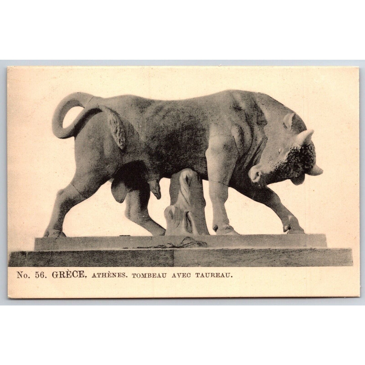 Greek Postcard Athens "Tomb With Bull" RPPC 1901-1907 NP VGC