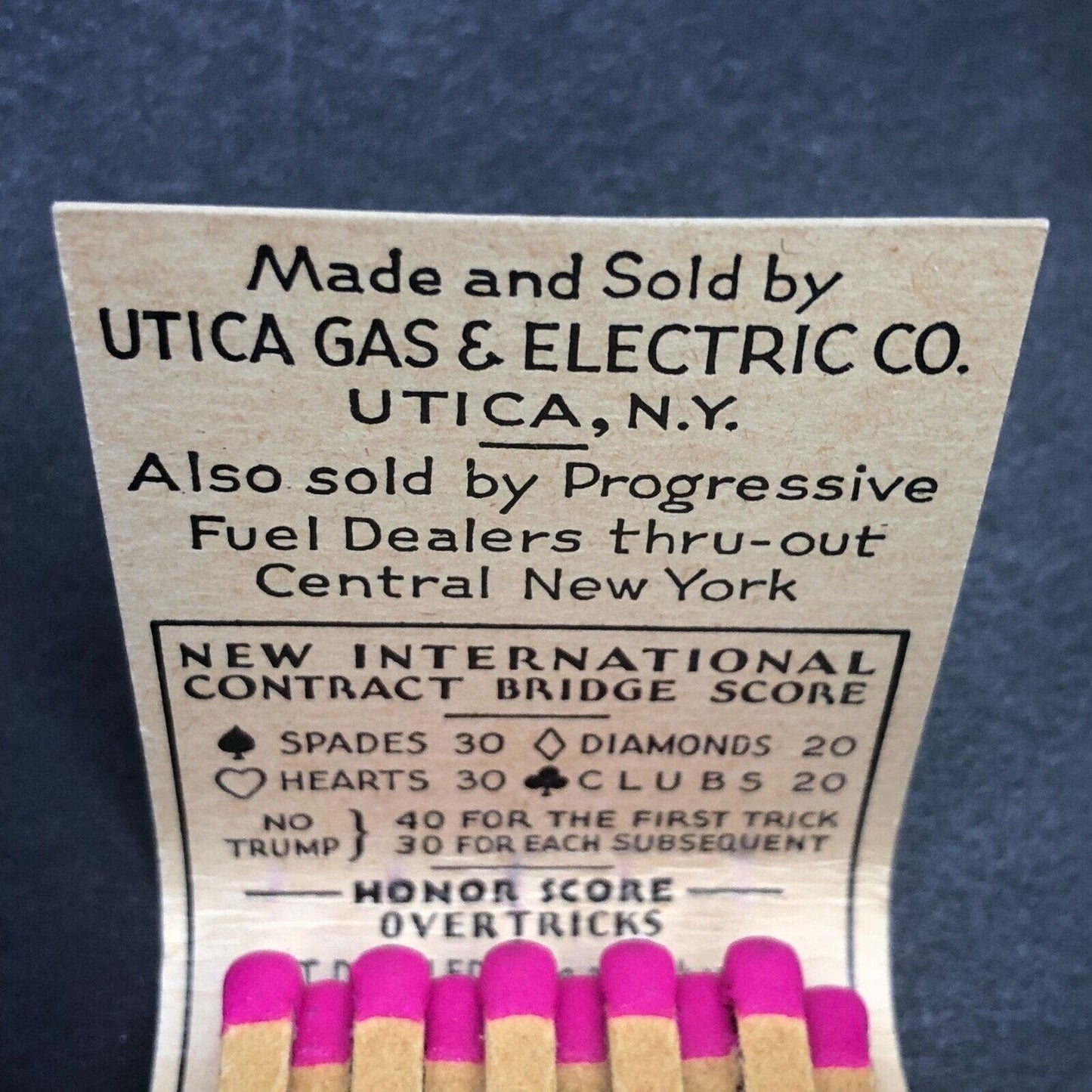 Niagara-Hudson Coke Utica Gas & Electric Full Matchbook c1940's Scarce VGC
