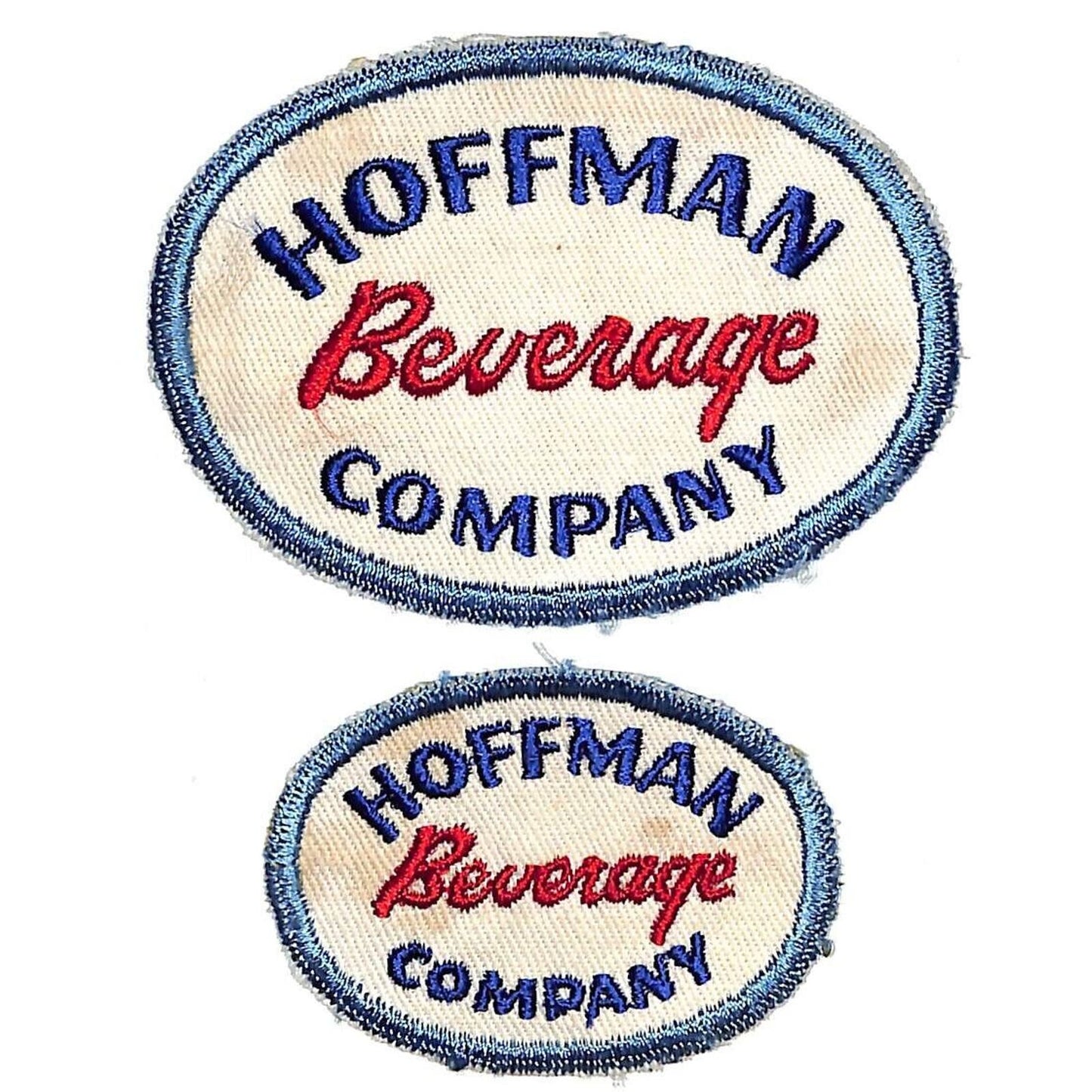 Hoffman Beverage Company Pair of Embroidered Soda Patches c1930's-40s VGC Scarce