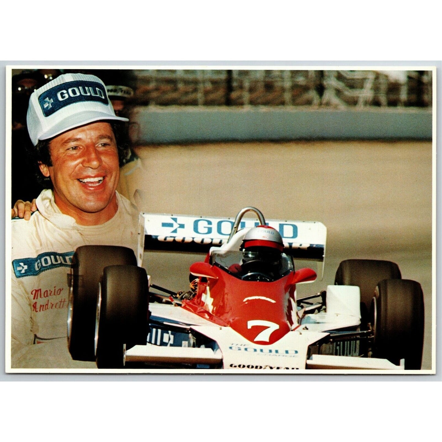 Vintage Oversized Indy 500 Postcard c1978 "Mario Andretti" 5" x 7"