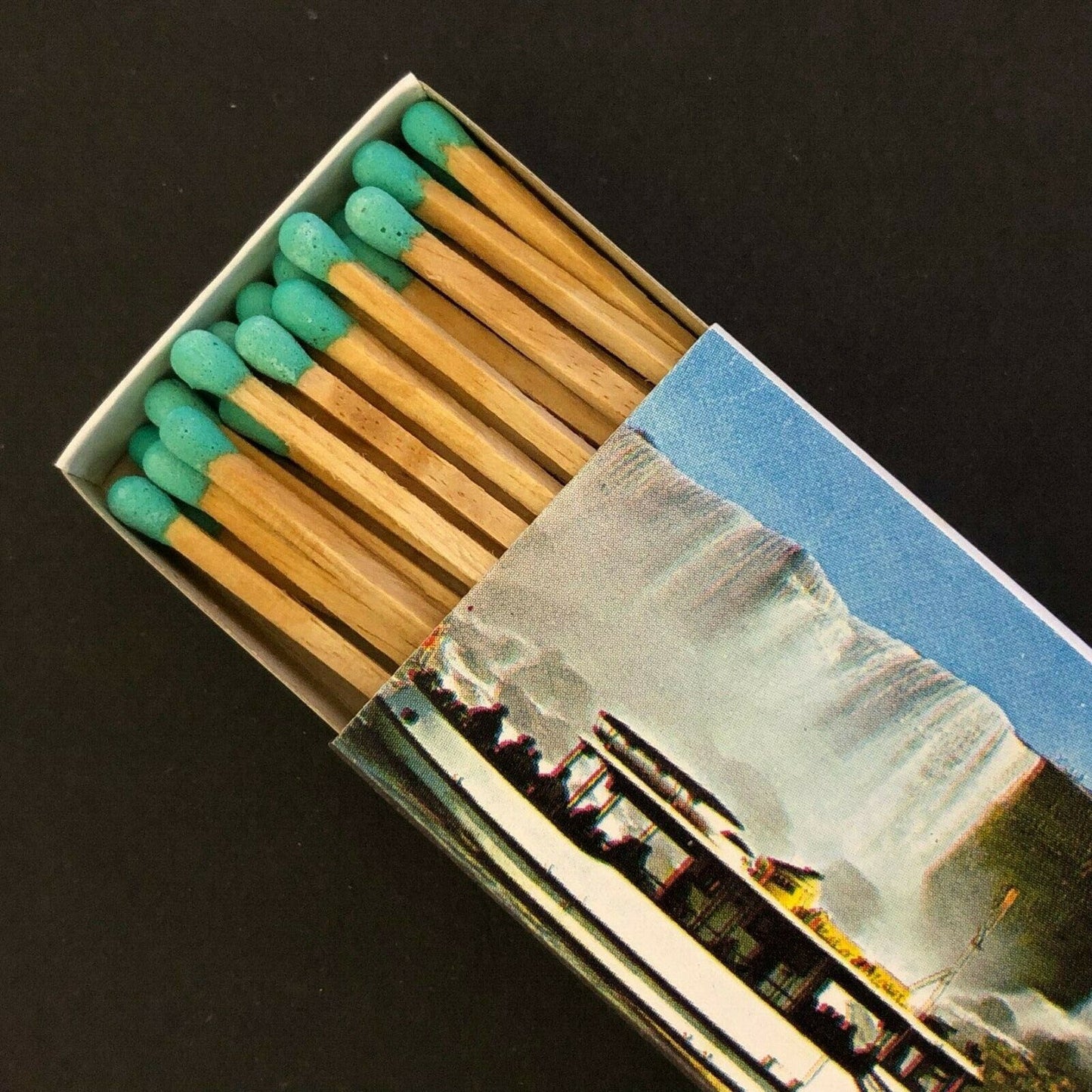 c1970's-80's Wooden Matchbox Matchbook "Maid of the Mist" Niagara Falls