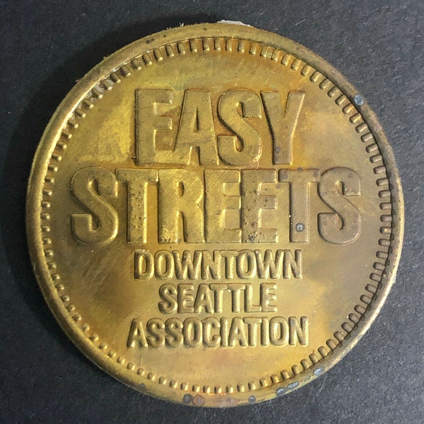 Vintage 29mm Downtown Seattle Association's "Easy Streets" Brass Token VGC