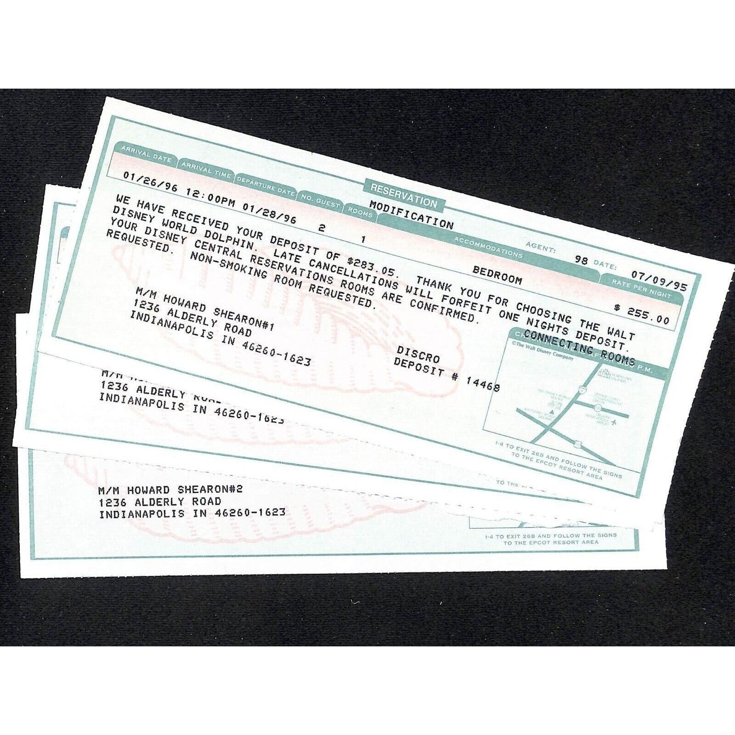 Group of Disney World Dolphin Reservation Modification Notices + Pass VGC