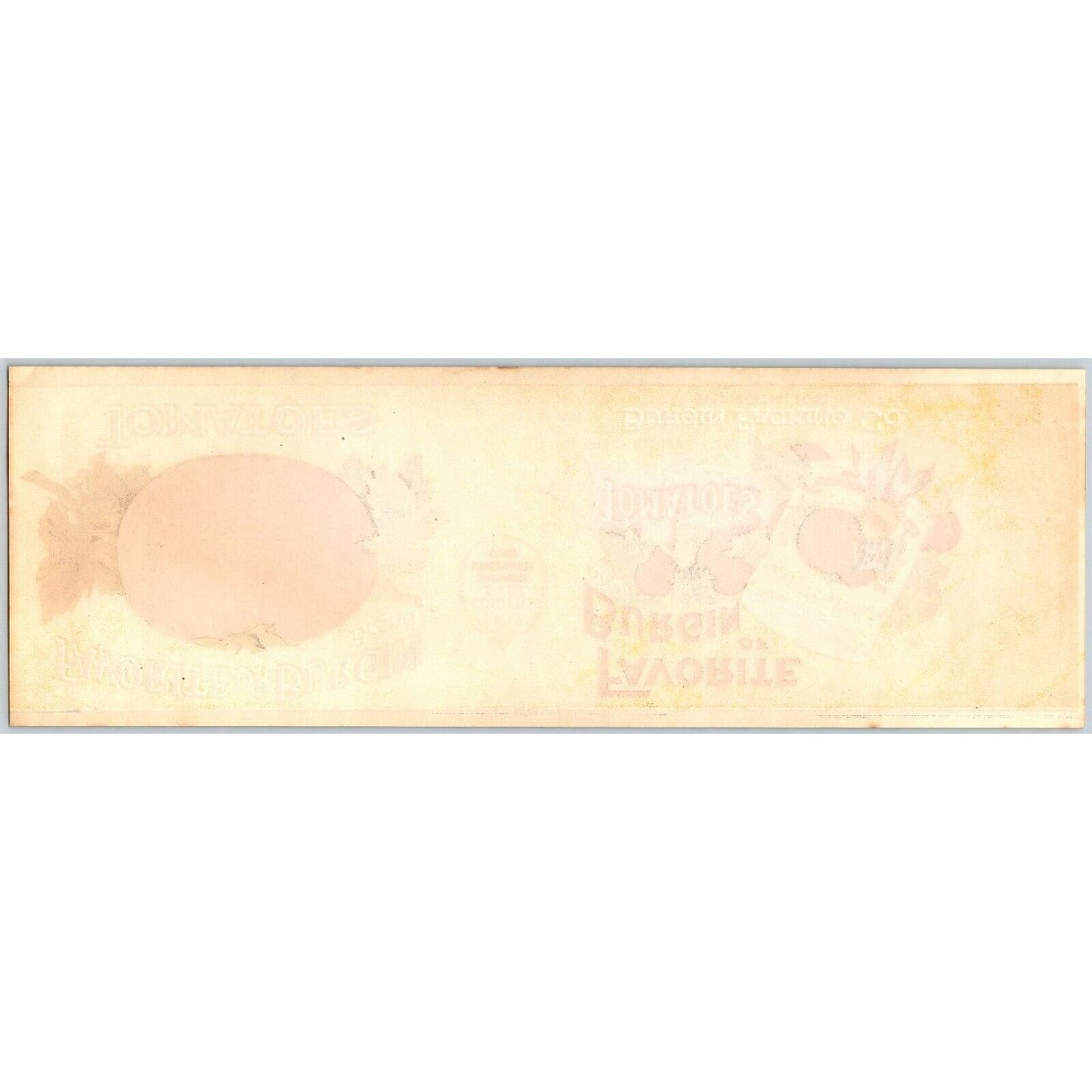 Favorite of Burgin Tomatoes Paper Can Label Burgin Packing New York c1915