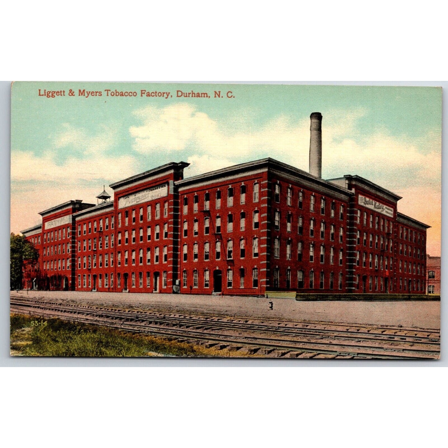Liggett & Meyers Tobacco Factory, Durham Advertising Postcard c1910's Kress VGC