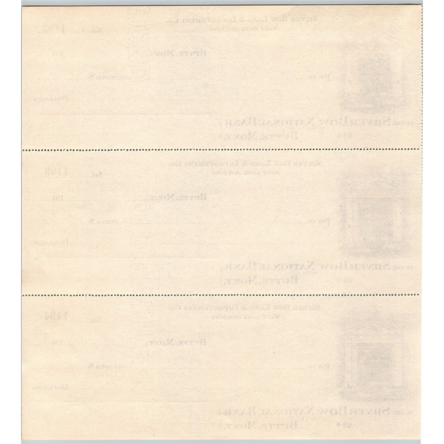Butte, MT Silver Bow Land & Improvement Co. National Bank Check Sheet 1910