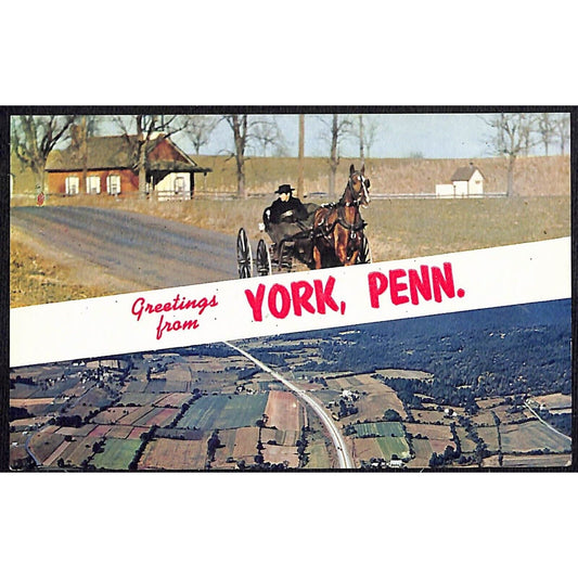 Greetings From York, PENN PA Postcard Dutch c1960's-70's NP VGC